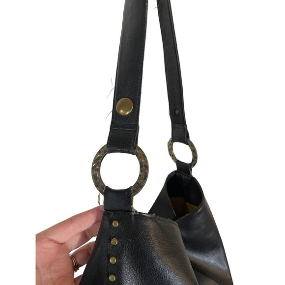 Nine West Handbag Women's Black Shoulder Bag Wide‎ Strap Studded Magnet Snap - Picture 5 of 15